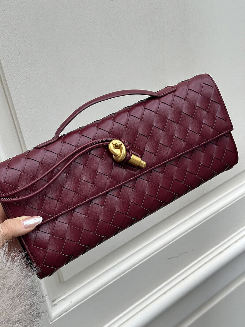 Chic Woven Vegan Leather Clutch