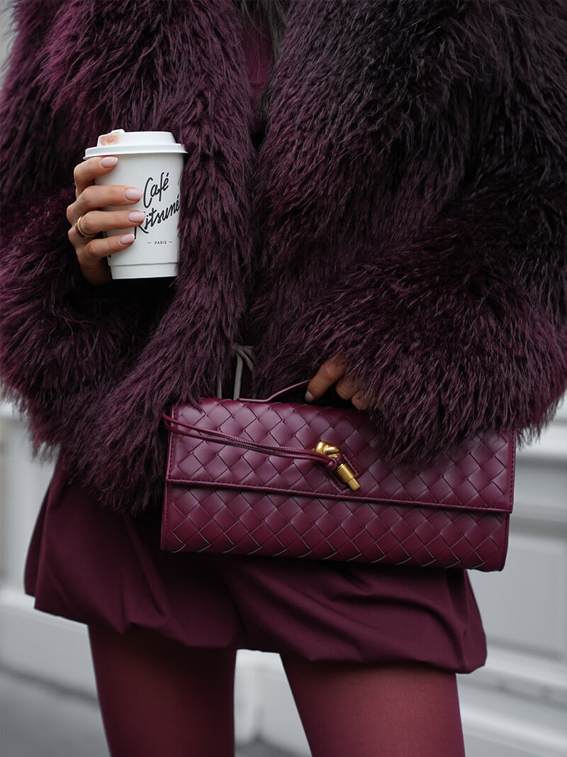 Chic Woven Vegan Leather Clutch