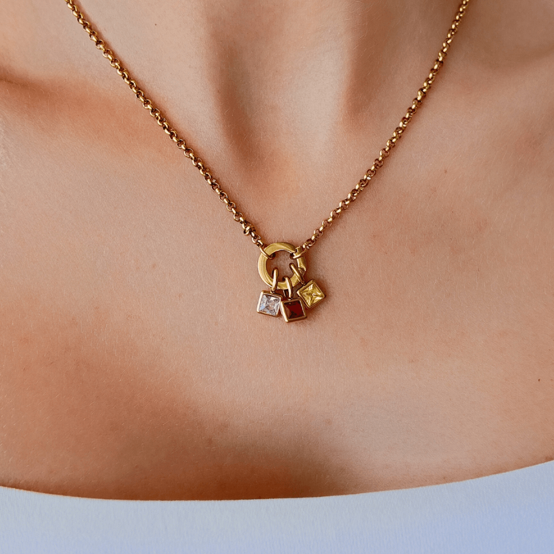 Personalized Aria Birthstone Necklace – Custom Birthstone Pendant for a Personal Touch