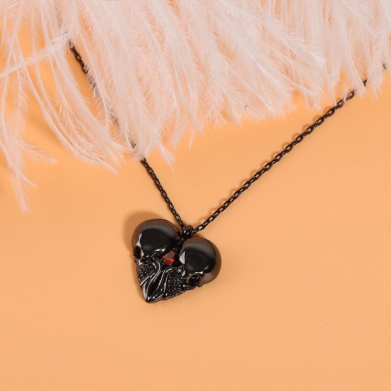 Eternal Love Skull Heart Necklace