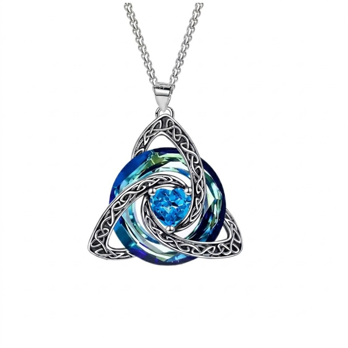 Collier pendentif Trinity Knot avec pierre de naissance de Hannah