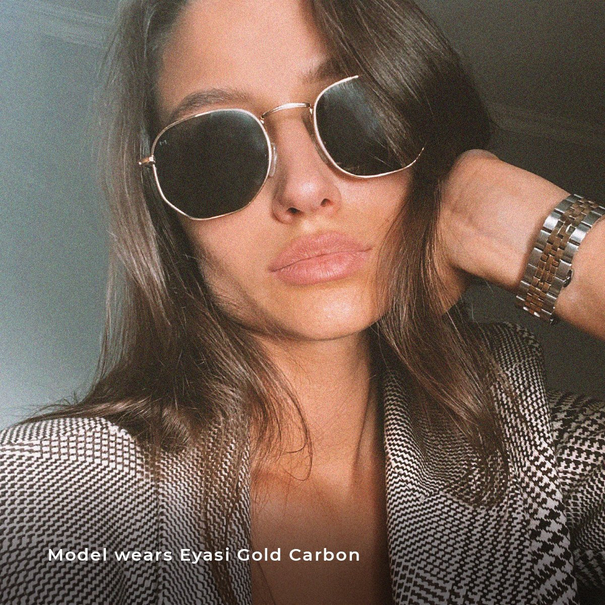 Golden Hexagon Polarized Sunglasses