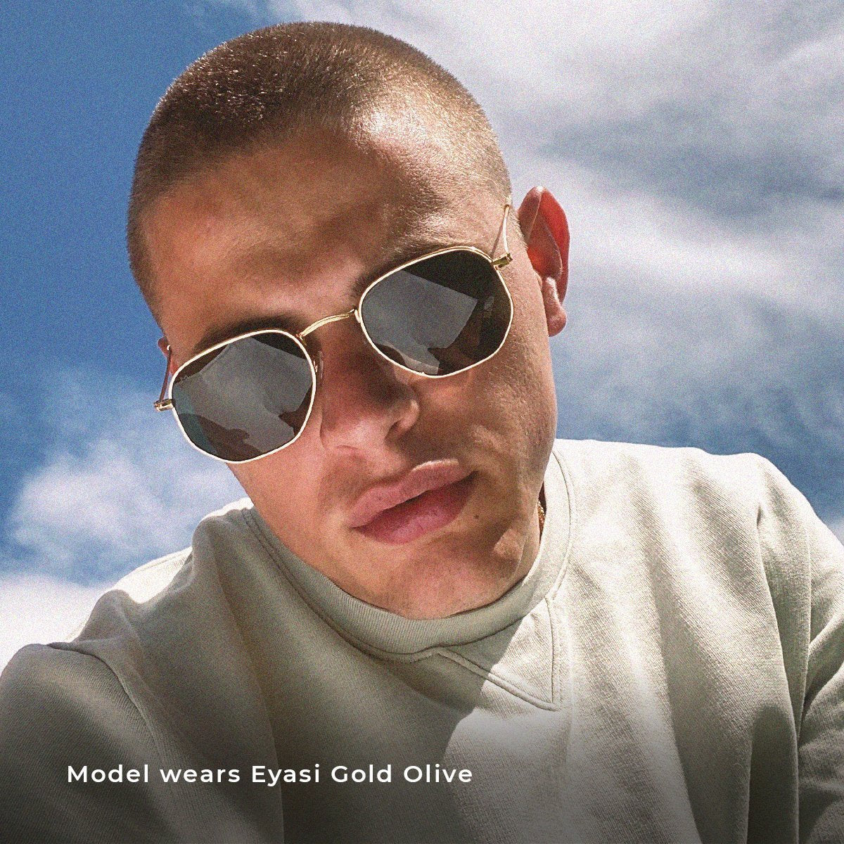 Golden Hexagon Polarized Sunglasses