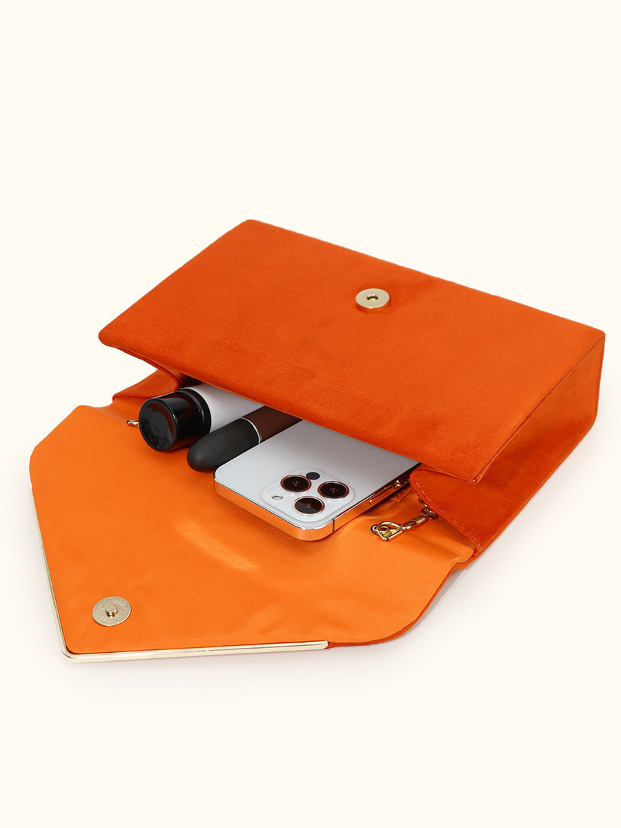 Noctura Suede Velvet Envelope Clutch