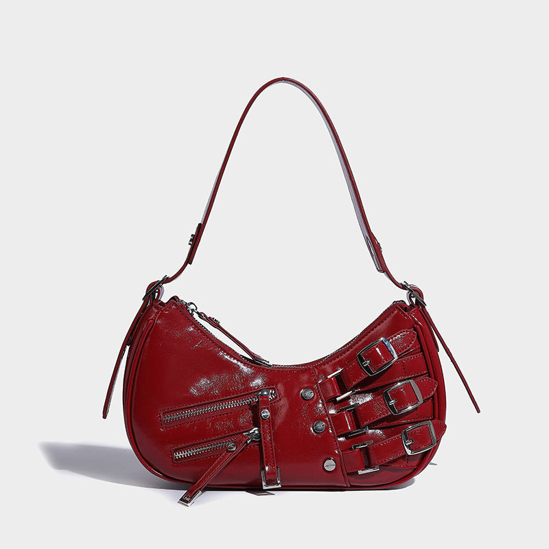 LunaEdge Buckle Crescent Hobo Bag
