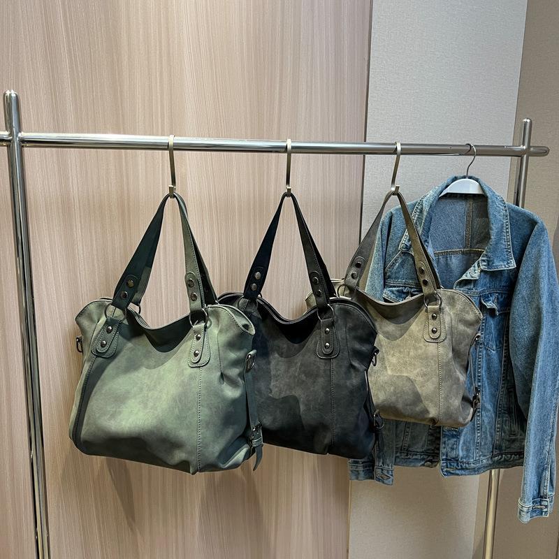 Velvet Voyage Vintage Vegan Suede-Style Crossbody Tote