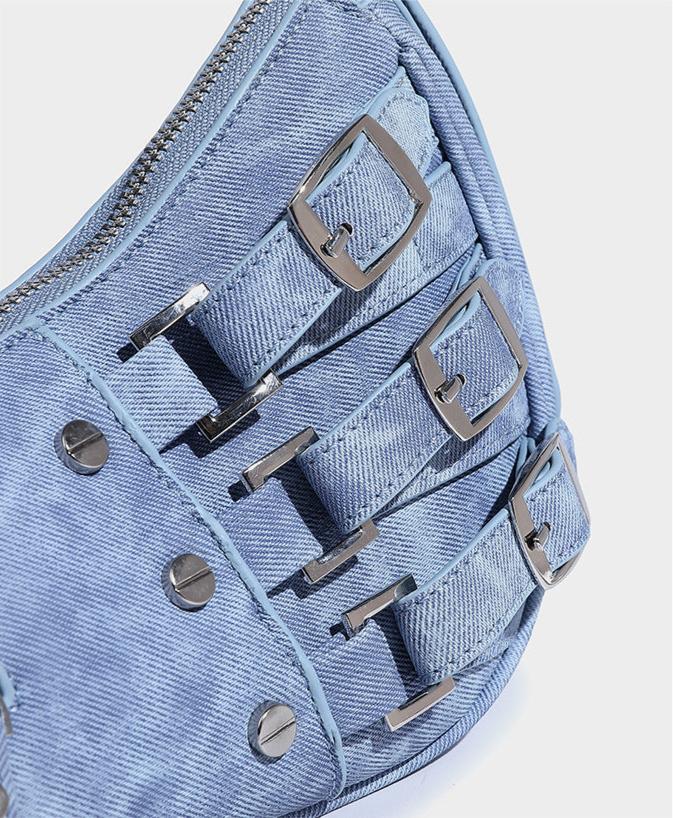 LunaEdge Buckle Crescent Hobo Bag