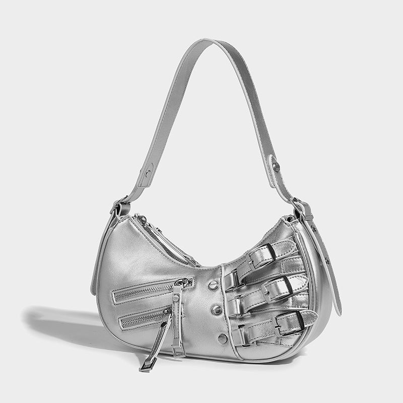 LunaEdge Buckle Crescent Hobo Bag