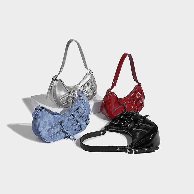 LunaEdge Buckle Crescent Hobo Bag