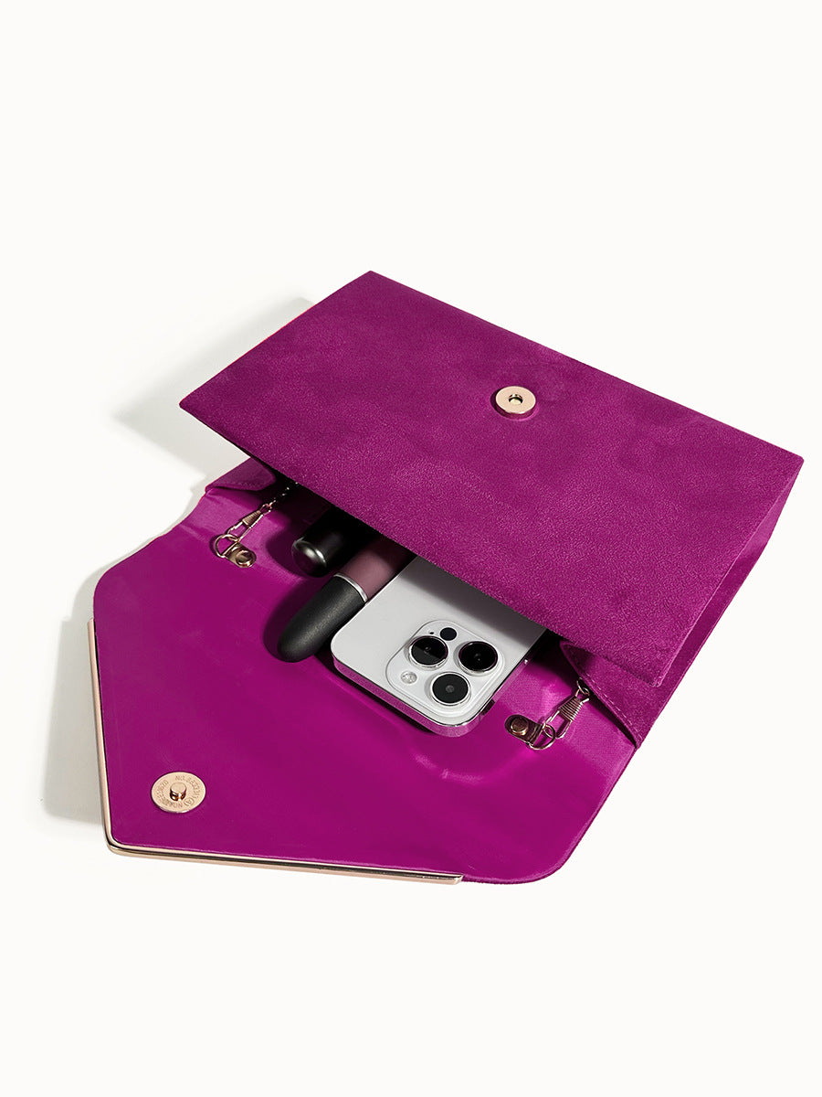 Noctura Suede Velvet Envelope Clutch