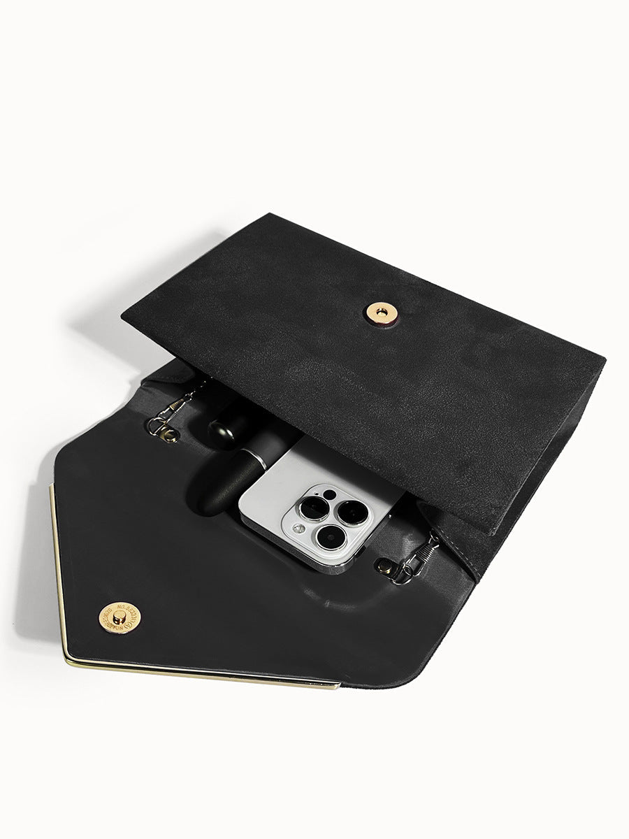 Noctura Suede Velvet Envelope Clutch