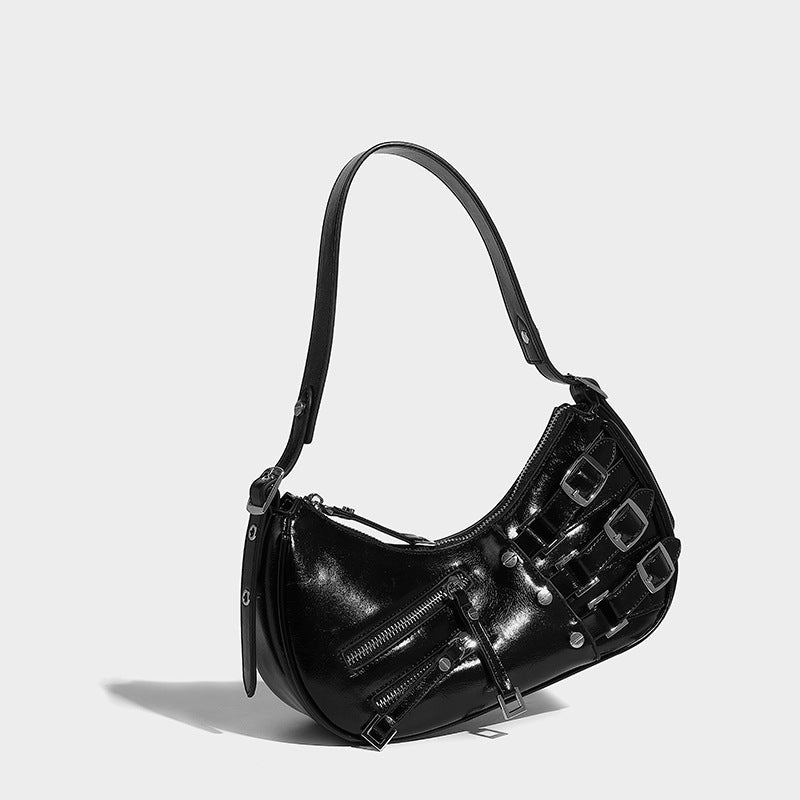 LunaEdge Buckle Crescent Hobo Bag