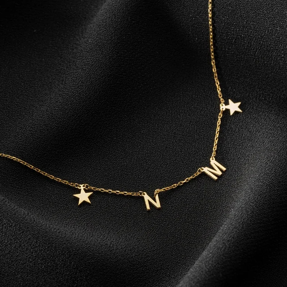 Personalized Letter Necklace – Custom Name Necklace for Women with Heart & Butterfly Pendant