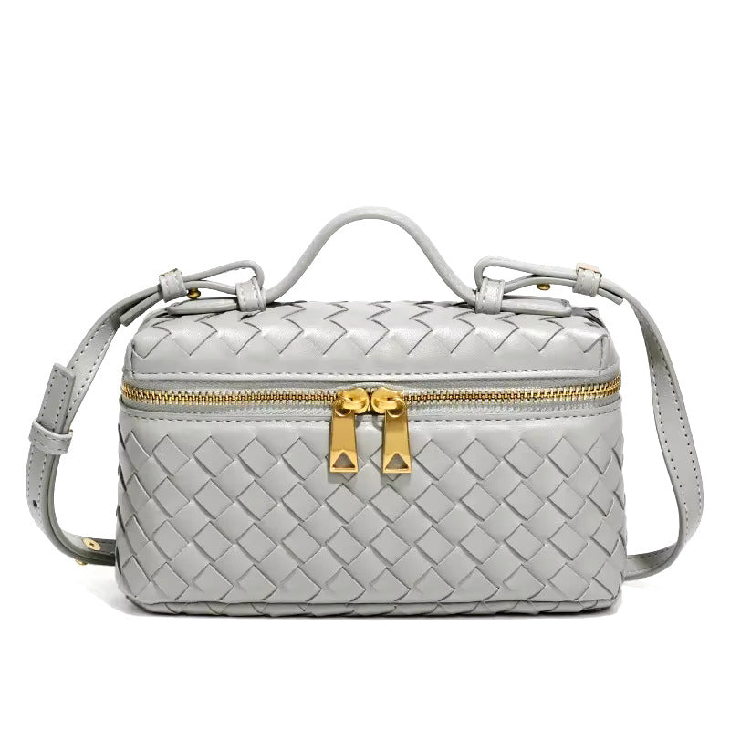 Woven Vegan Leather Handbag