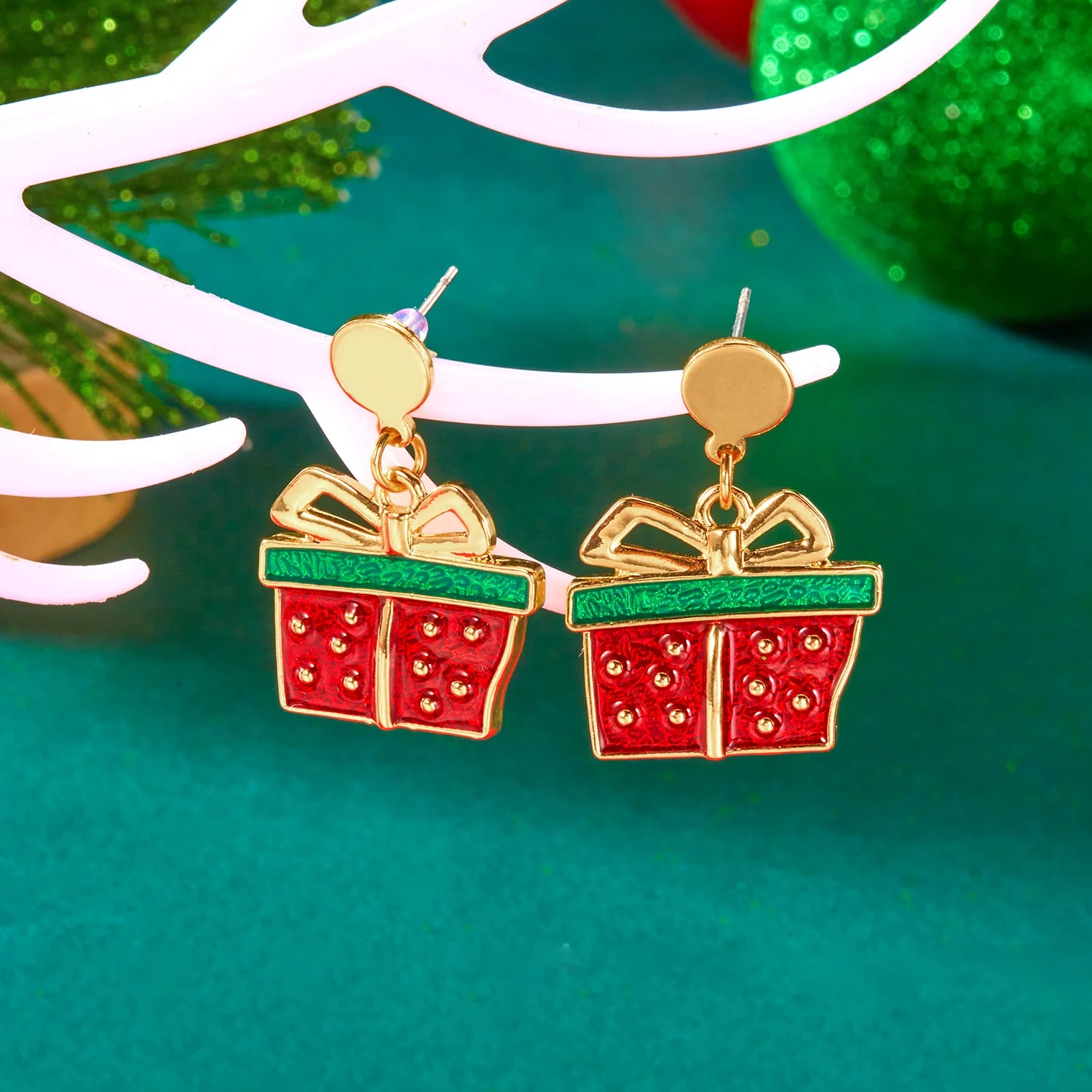 Holiday Cheer Enamel Santa Jewelry Set