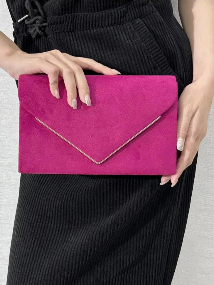 Noctura Suede Velvet Envelope Clutch