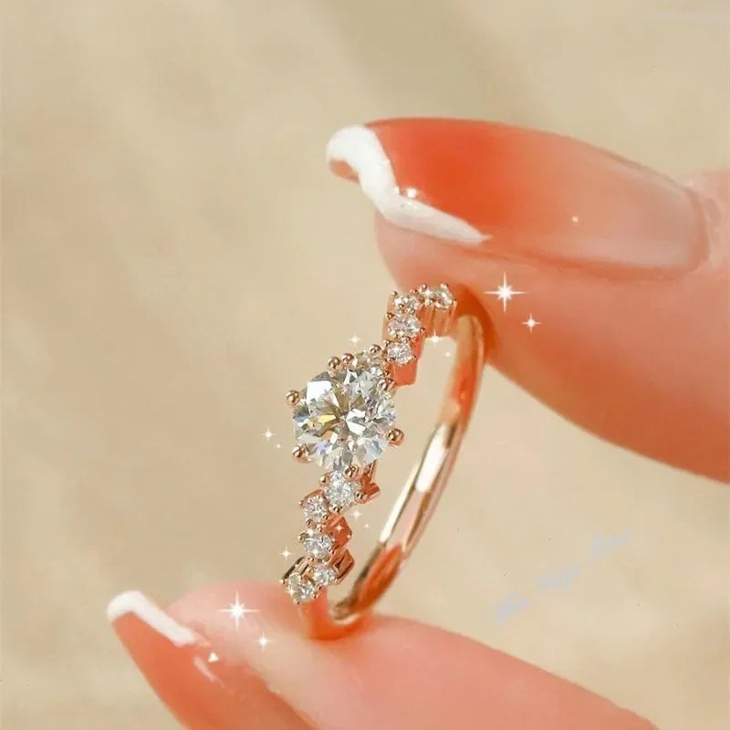 Starry Diamond Cut Gold Plated Promise Ring – A Radiant Symbol of Love
