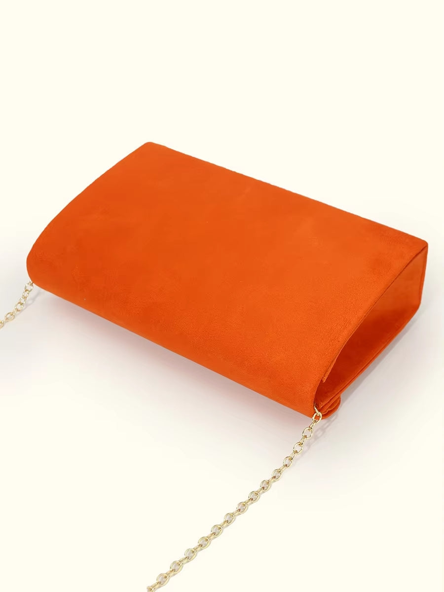 Noctura Suede Velvet Envelope Clutch