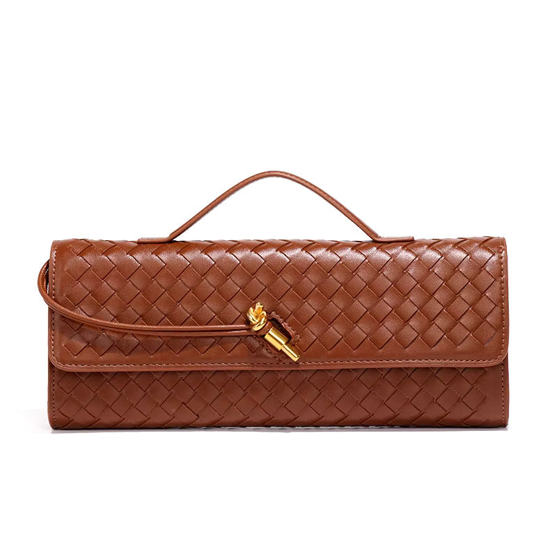 Chic Woven Vegan Leather Clutch