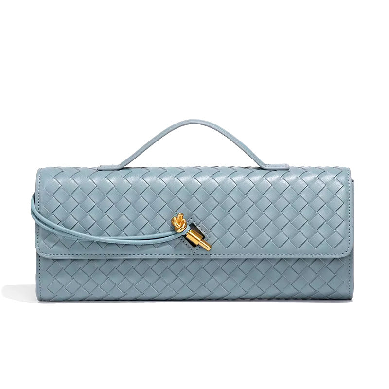Chic Woven Vegan Leather Clutch