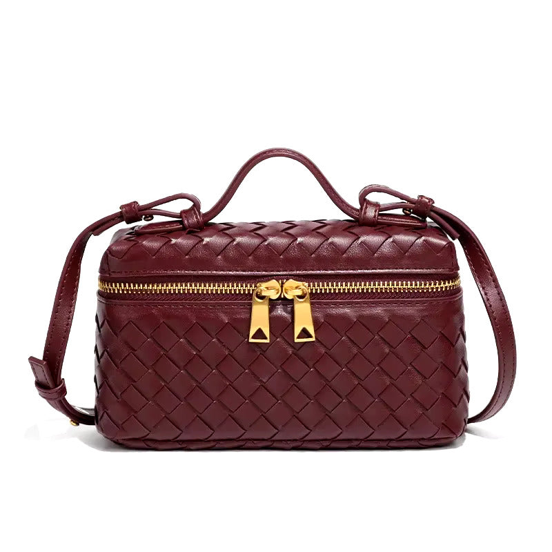 Woven Vegan Leather Handbag