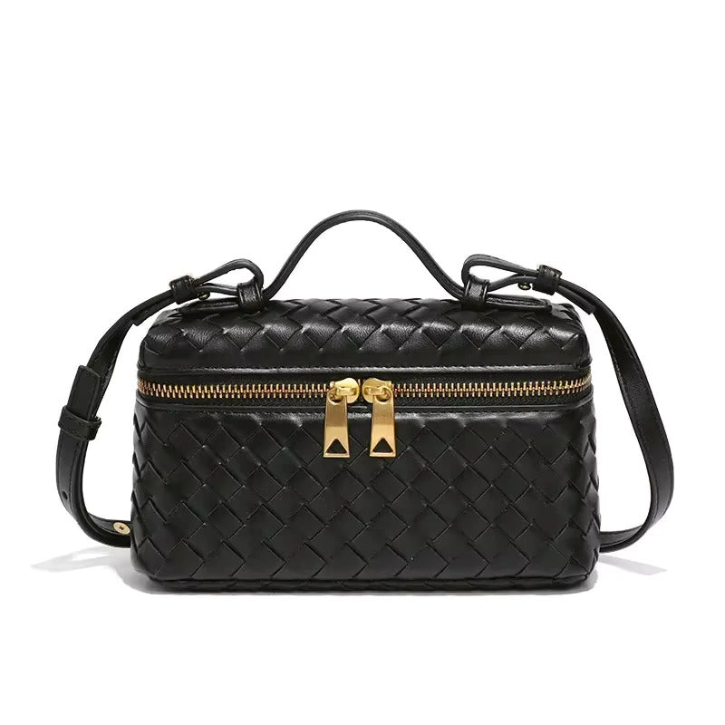 Woven Vegan Leather Handbag