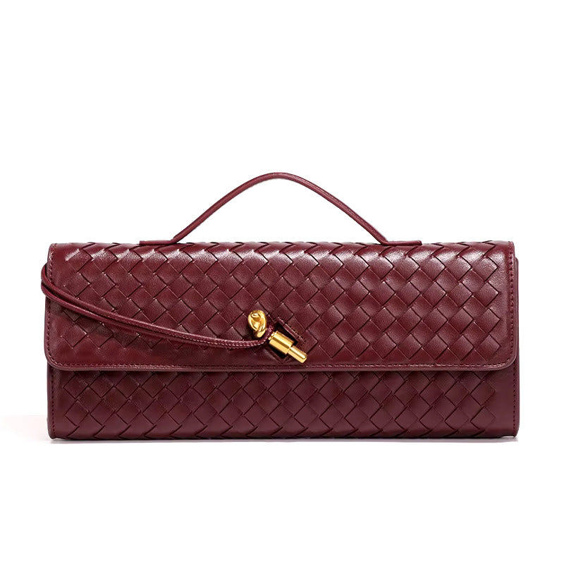 Chic Woven Vegan Leather Clutch