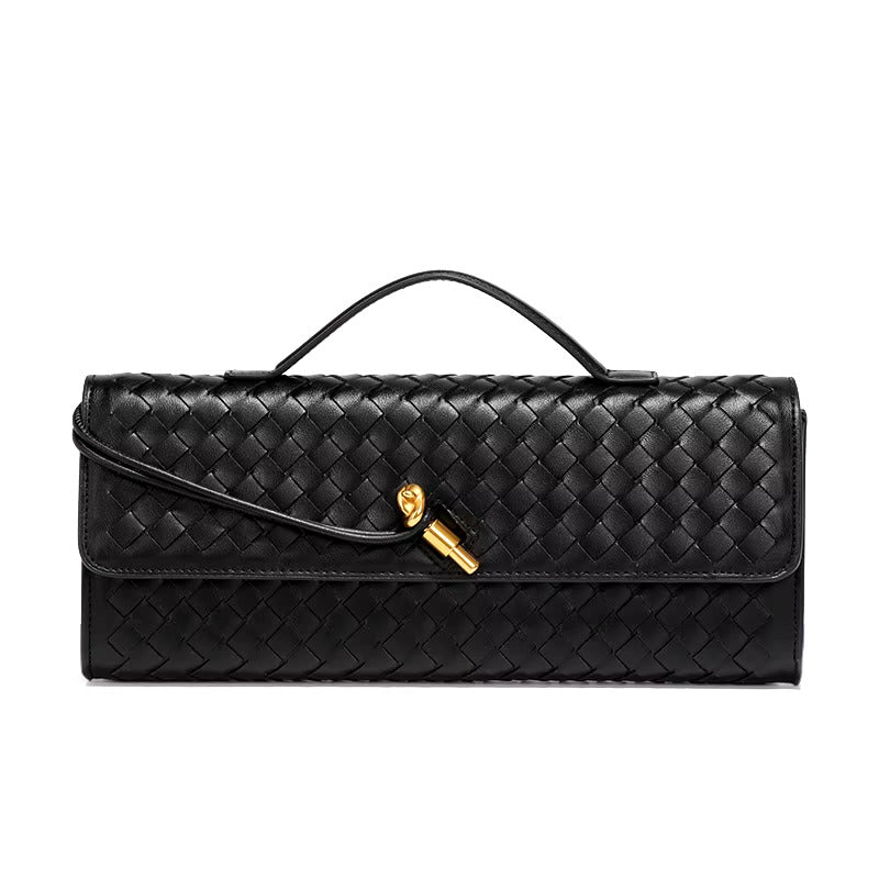 Chic Woven Vegan Leather Clutch