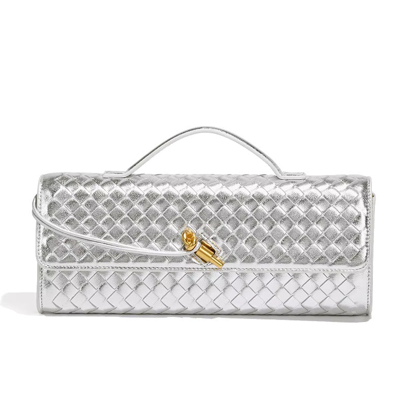 Chic Woven Vegan Leather Clutch