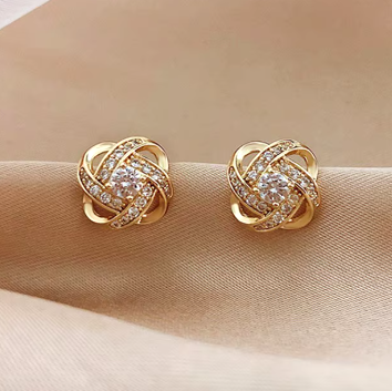 Elegant Ariadne Cross Hollow Geometric Stud Earrings – Exquisite Jewelry for Weddings & Parties