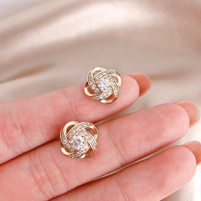 Elegant Ariadne Cross Hollow Geometric Stud Earrings – Exquisite Jewelry for Weddings & Parties