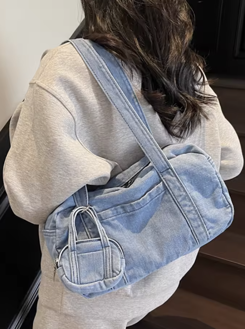 Marina Quilted Denim Chain Bag