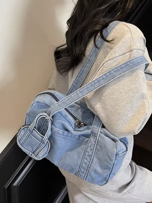 Marina Quilted Denim Chain Bag