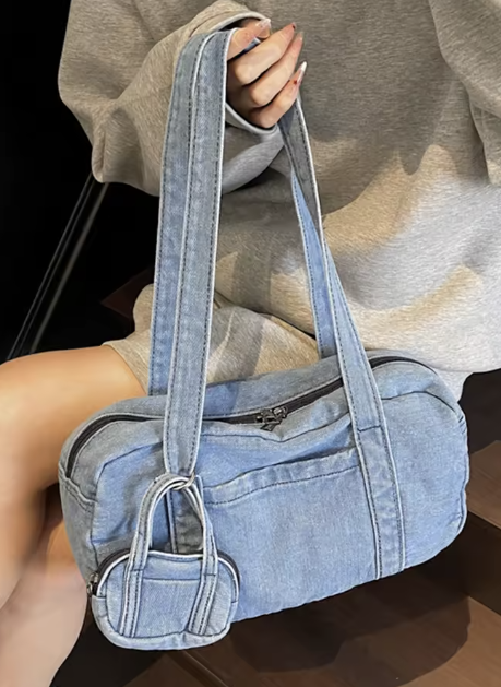 Marina Quilted Denim Chain Bag