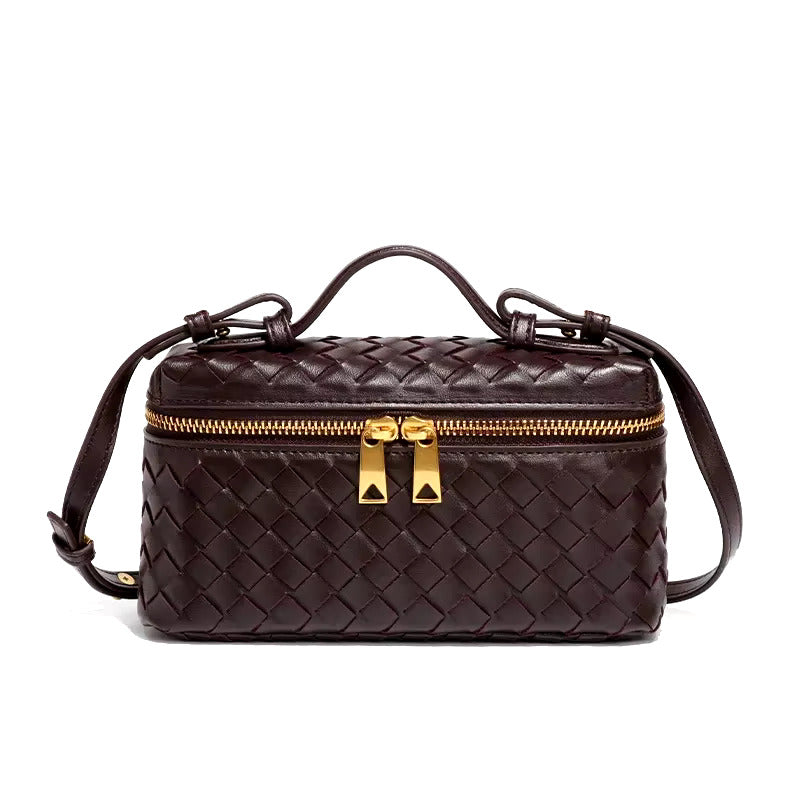 Woven Vegan Leather Handbag