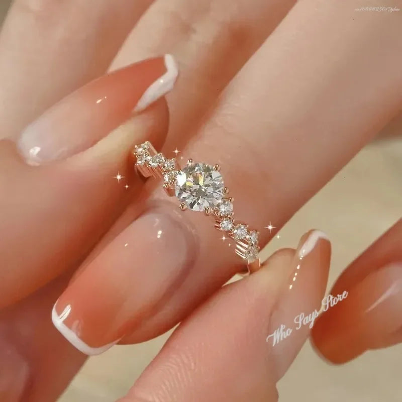 Starry Diamond Cut Gold Plated Promise Ring – A Radiant Symbol of Love