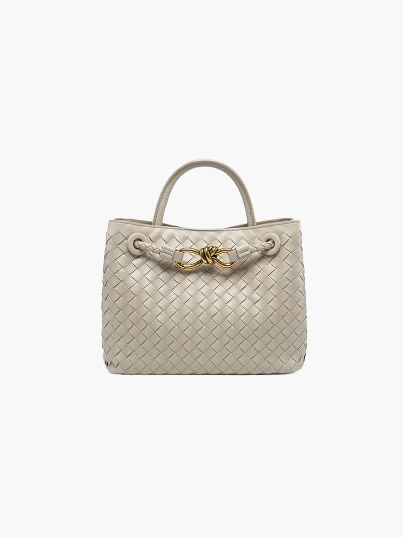 Woven Vegan Leather Tote