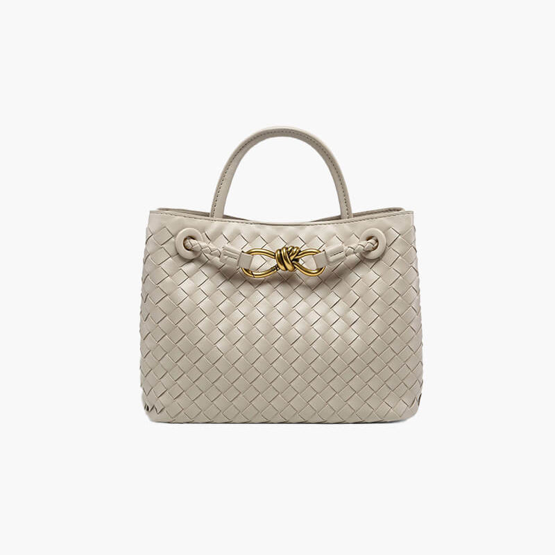 Woven Vegan Leather Tote