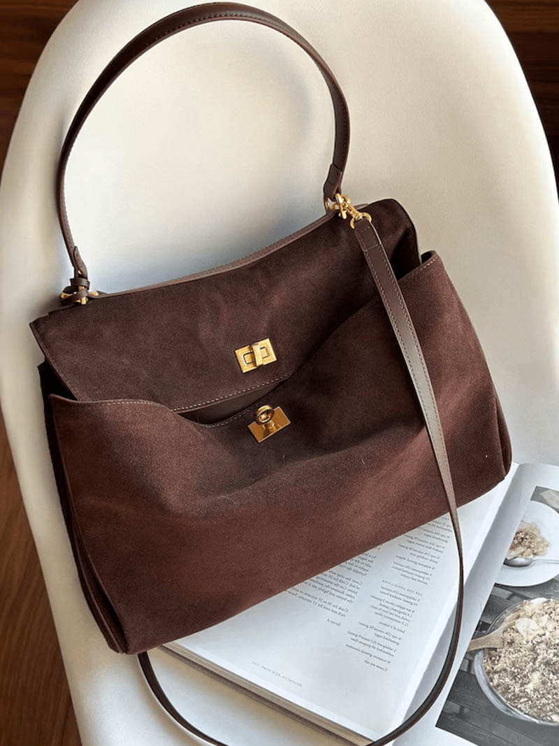 Elarna Vegan Suede Chic Handbag
