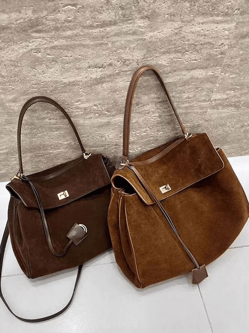 Elarna Vegan Suede Chic Handbag