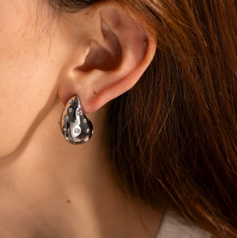 Luxury Tara Teardrop Diamond Earrings - 18K Gold & Silver Plated