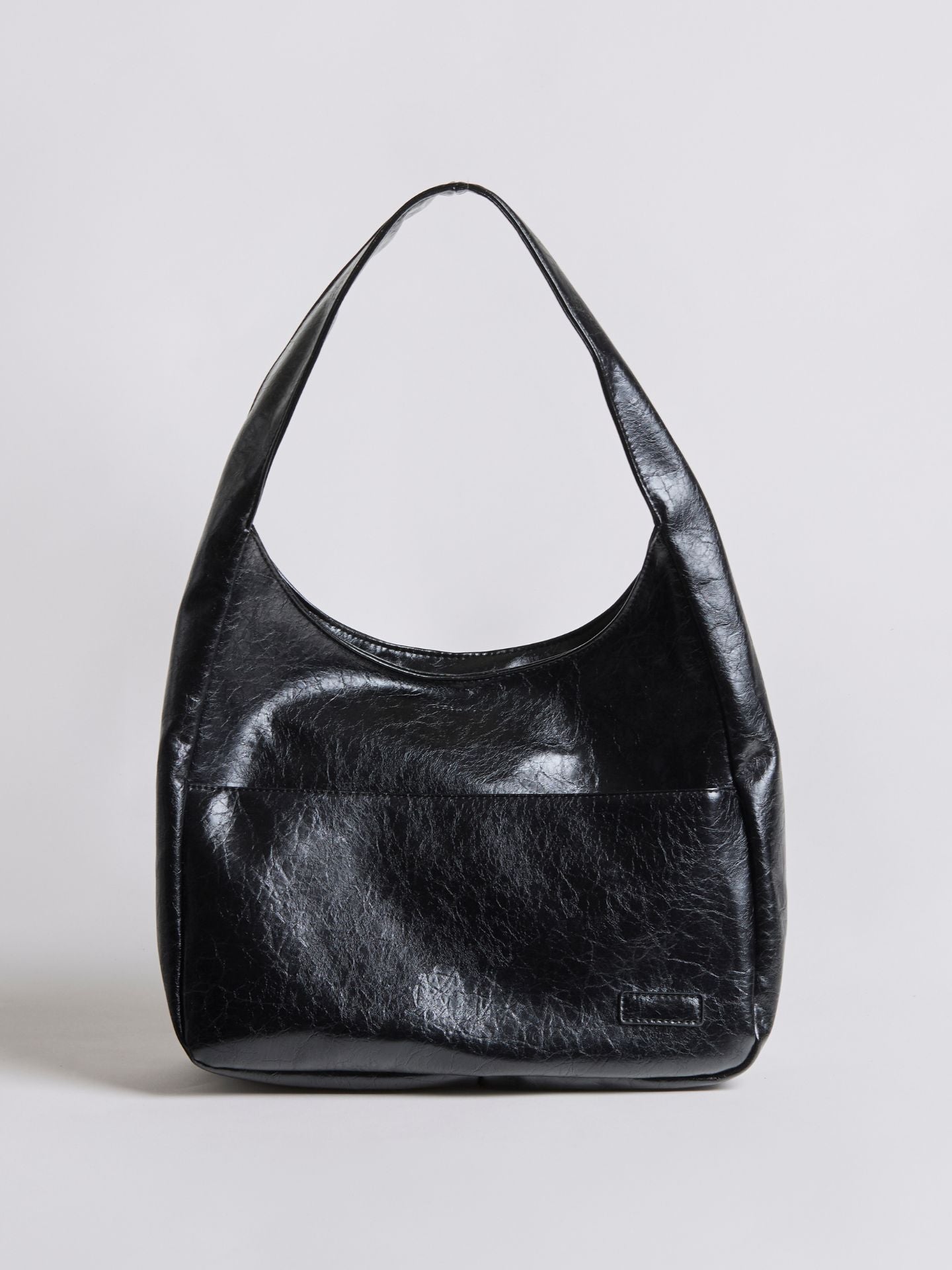 Chic Crescent Vegan Leather Shoulder Bag