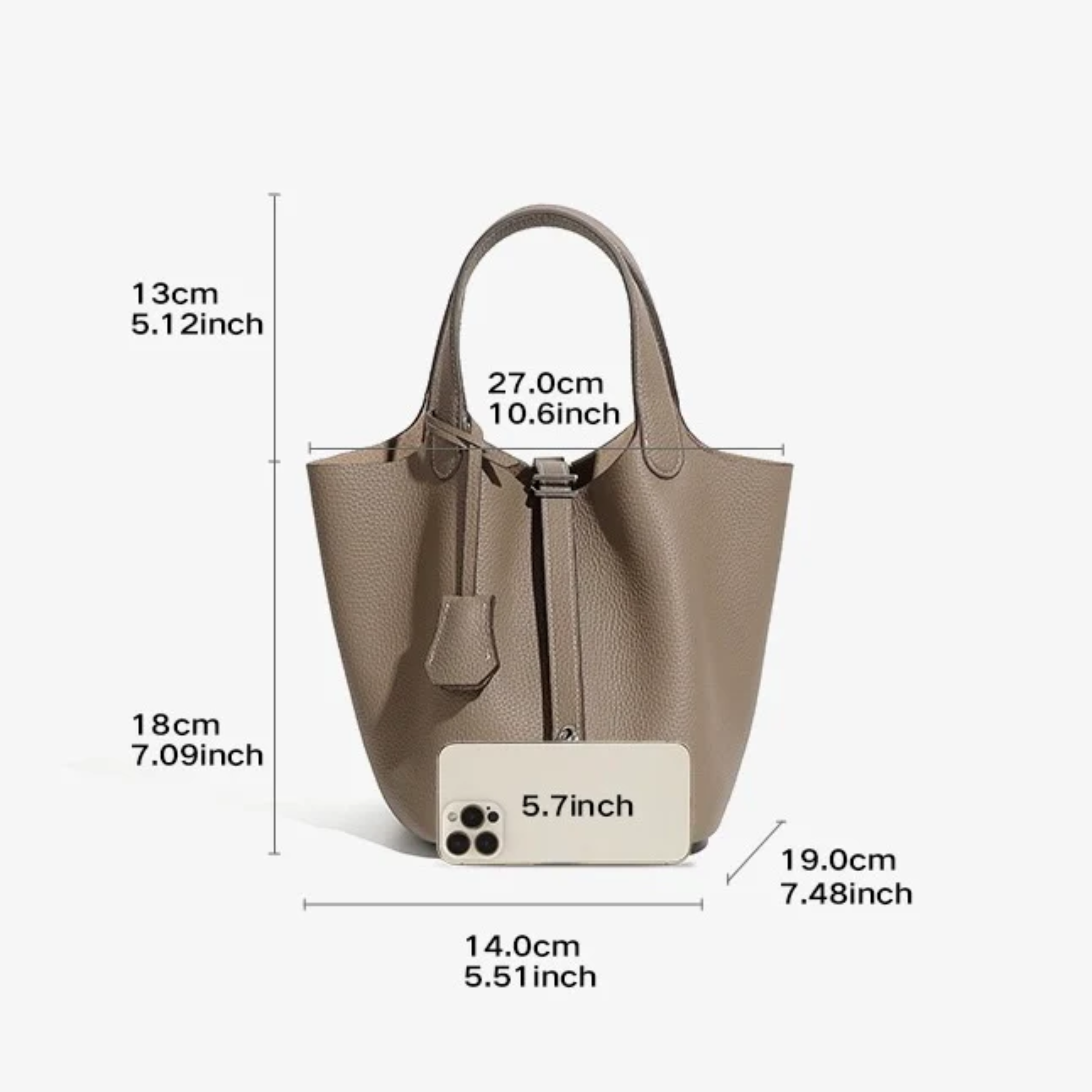 Lavelle Genuine Leather Buckle Basket Bag