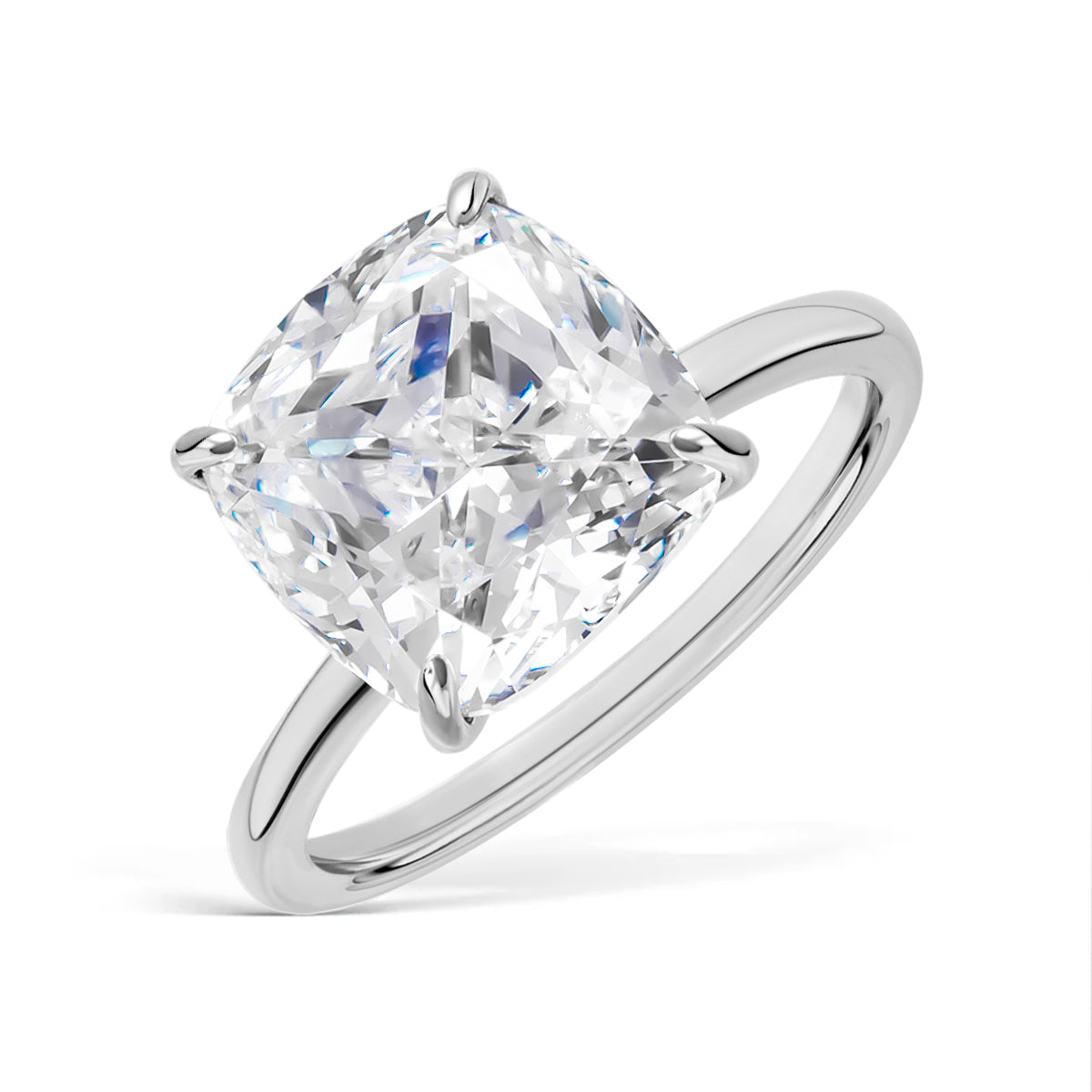Radiant Blossom Moissanite Solitaire Ring