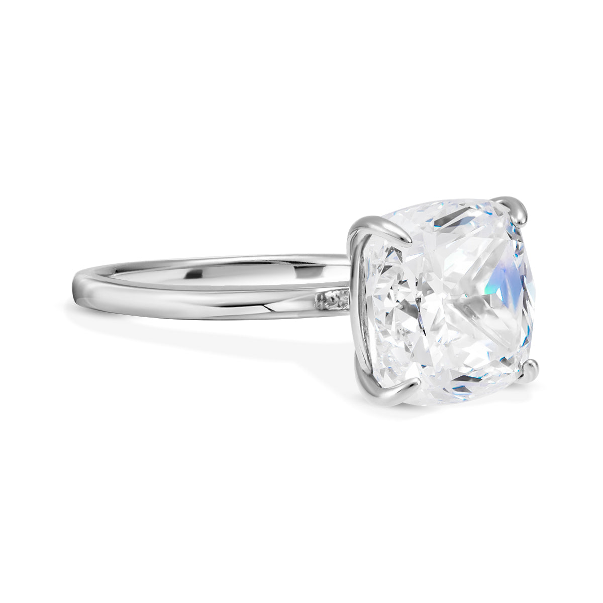 Radiant Blossom Moissanite Solitaire Ring