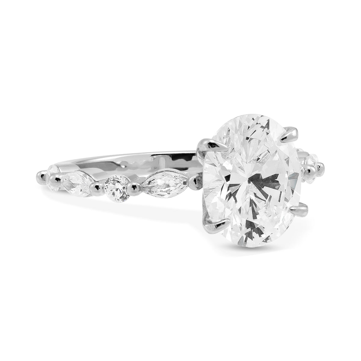 Lustre Evermore Moissanite Sterling Silver Ring