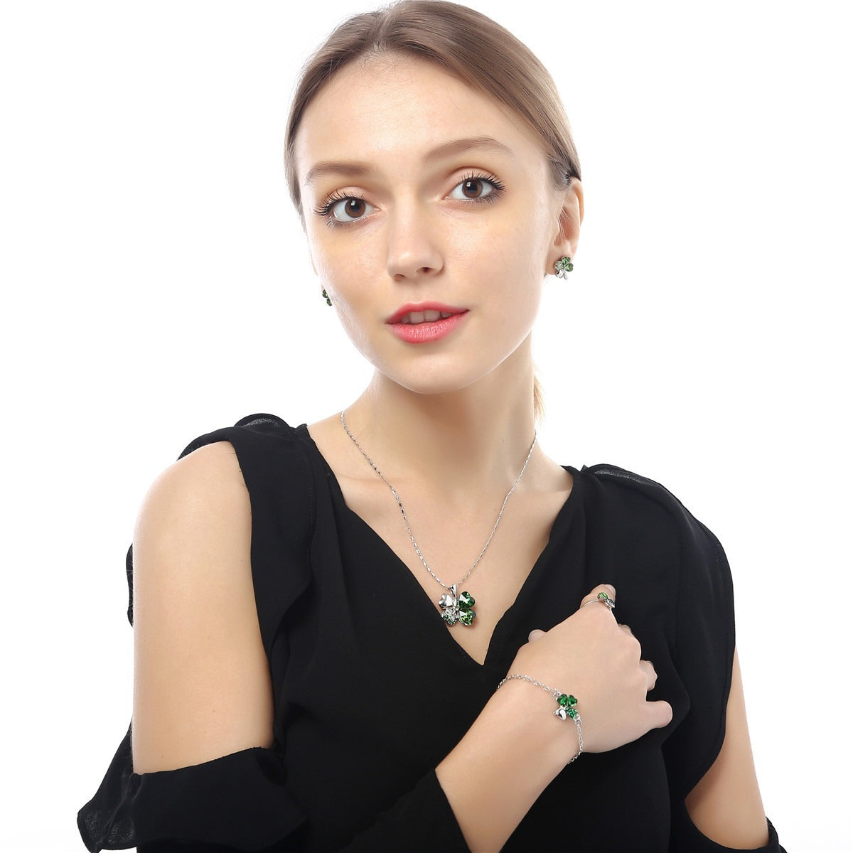 Enchanted Four-Leaf Clover Sterling Silver Bracelet