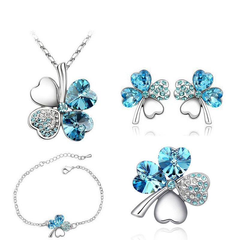 Enchanted Four-Leaf Clover Sterling Silver Bracelet