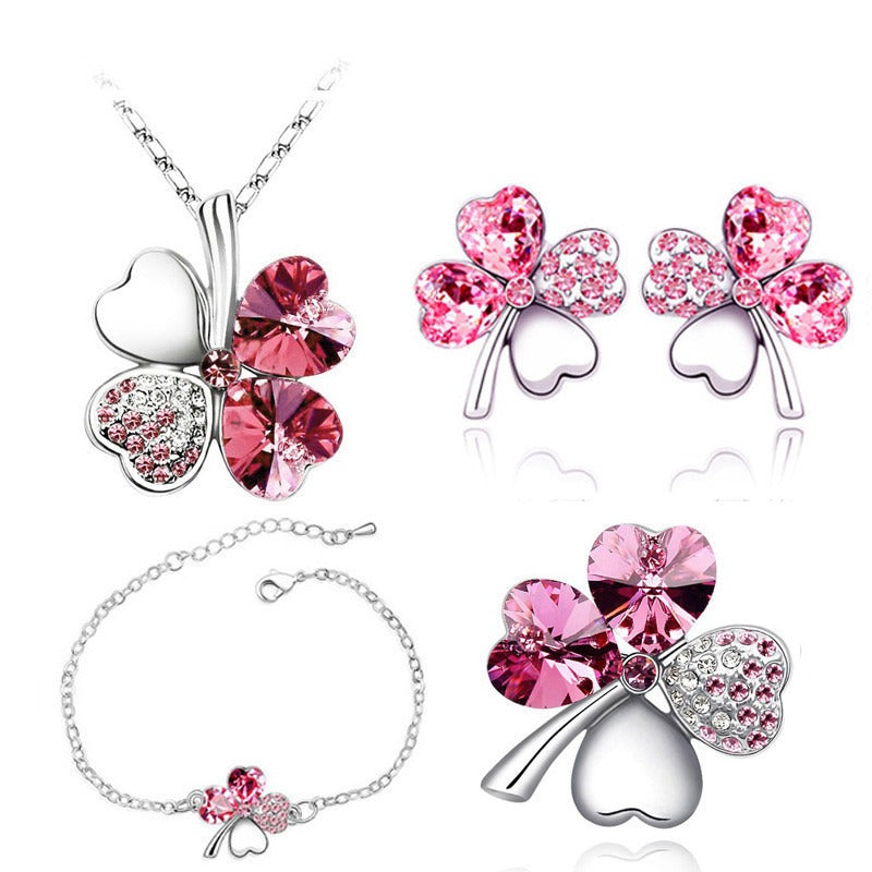 Enchanted Four-Leaf Clover Sterling Silver Bracelet