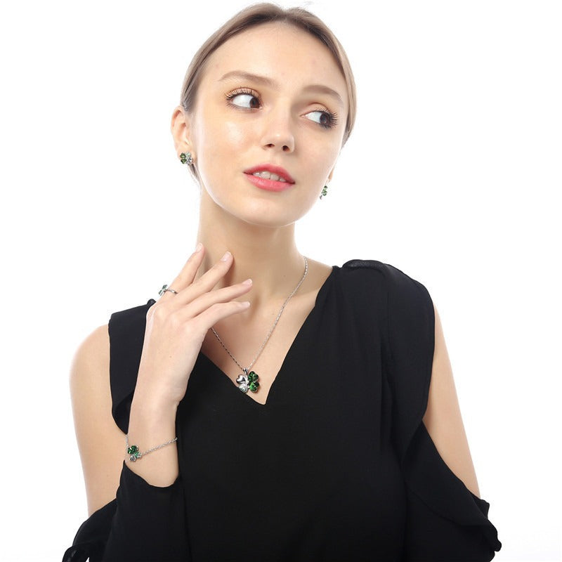 Enchanted Four-Leaf Clover Sterling Silver Bracelet
